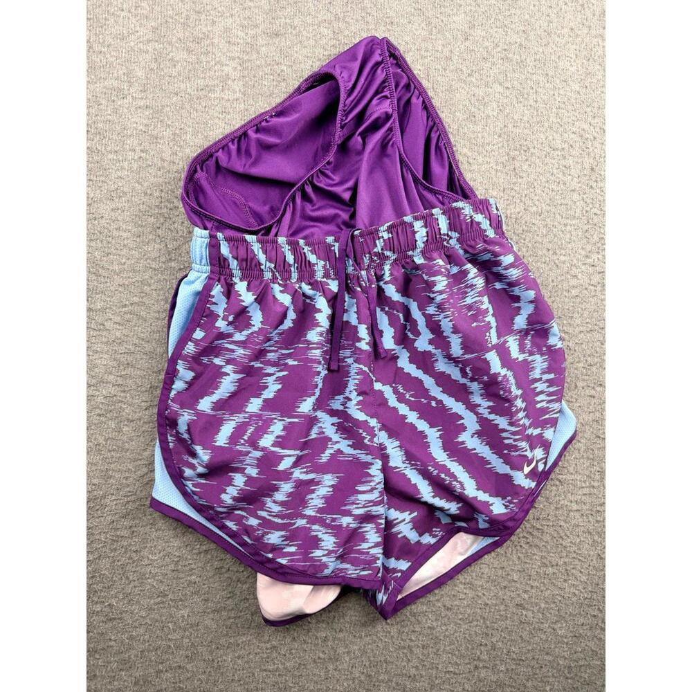Nike Women's S Small Dri-FIT Tempo Running Shorts Purple Blue Print Lined‎ - Picture 3 of 10